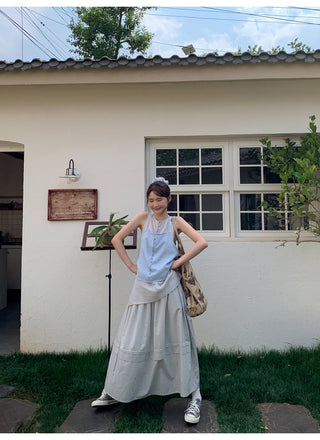 contrast halter vest
