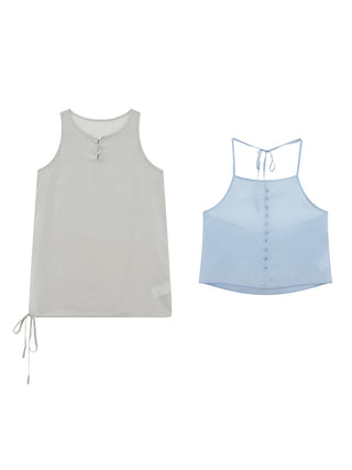 contrast halter vest