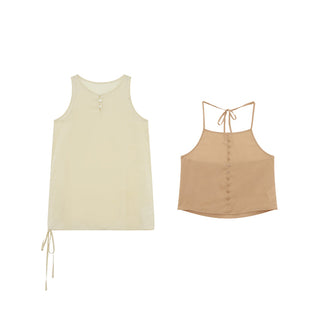 contrast halter vest