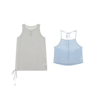 contrast halter vest