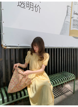 split puff dress