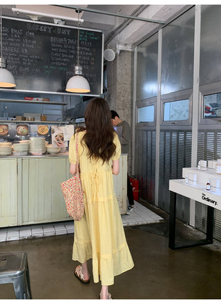 split puff dress