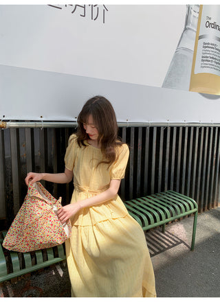 split puff dress