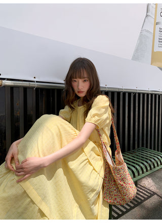 split puff dress