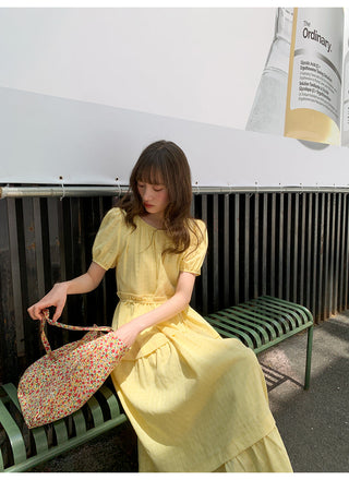 split puff dress