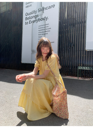 split puff dress