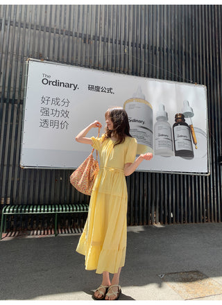 split puff dress