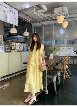 split puff dress