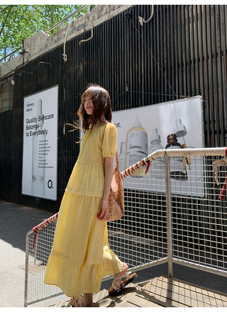 split puff dress