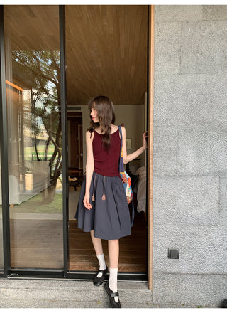 tassel pleated skirt