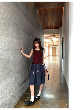 tassel pleated skirt
