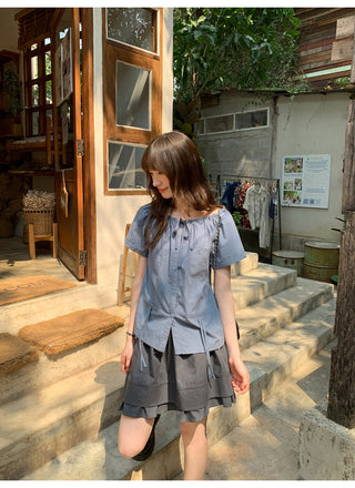 quilted A-line skirt