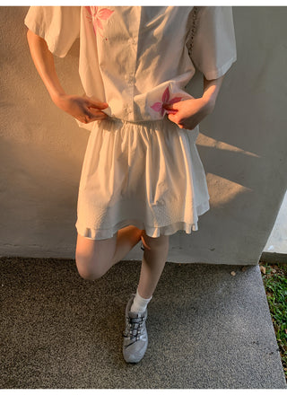 quilted A-line skirt