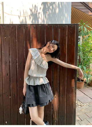 quilted A-line skirt