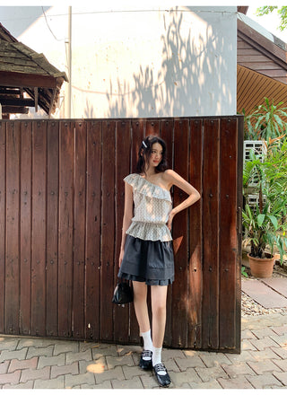 quilted A-line skirt
