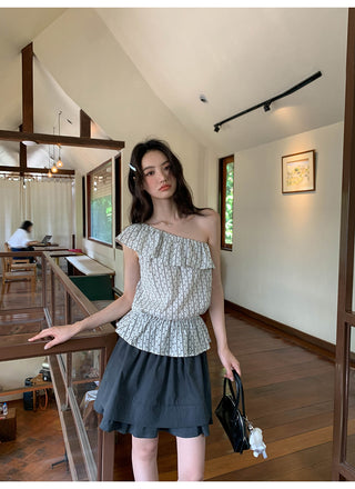 quilted A-line skirt