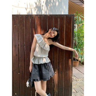 quilted A-line skirt