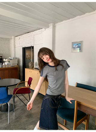 contrast cotton tee