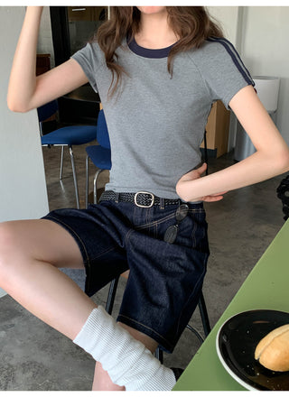 contrast cotton tee