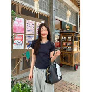 contrast cotton tee