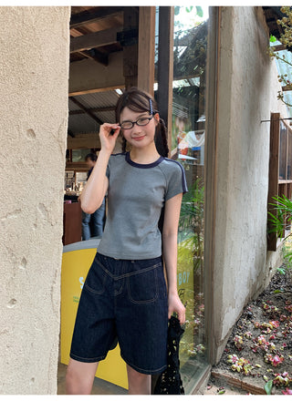 contrast cotton tee