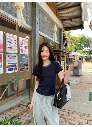 contrast cotton tee
