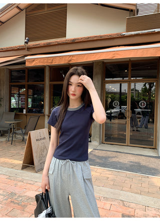 contrast cotton tee