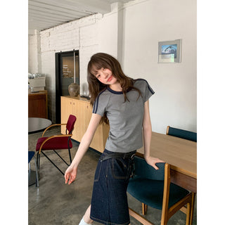 contrast cotton tee