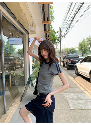 contrast cotton tee