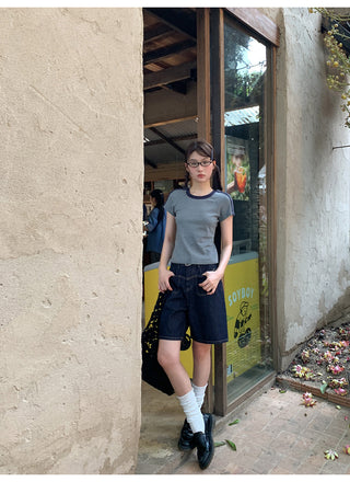 contrast cotton tee