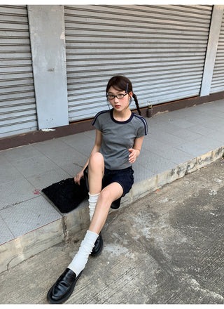 contrast cotton tee