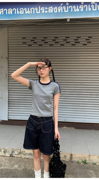 contrast cotton tee