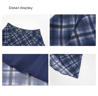 asymmetric plaid skirt