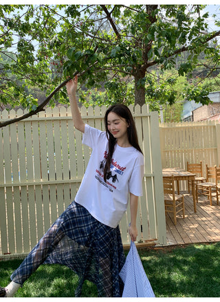asymmetric plaid skirt