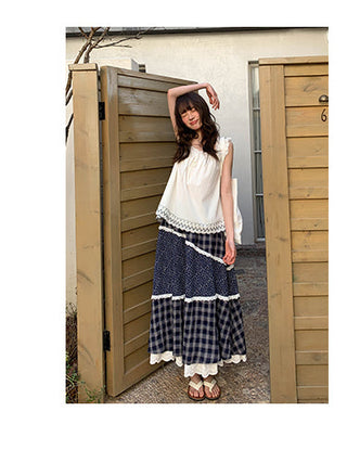 floral plaid skirt