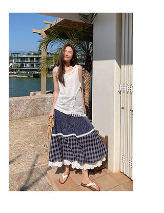 floral plaid skirt