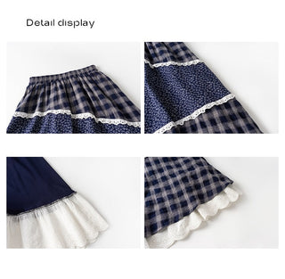 floral plaid skirt