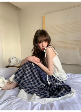 floral plaid skirt