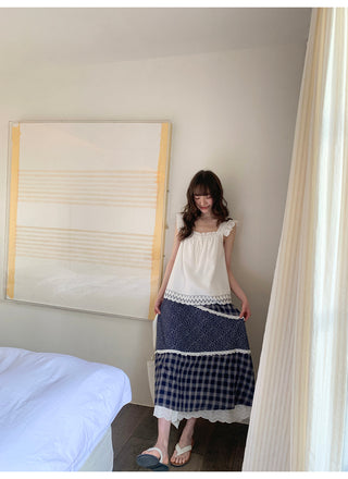 floral plaid skirt
