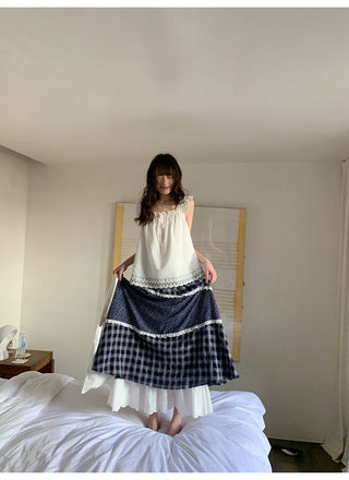 floral plaid skirt