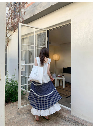 floral plaid skirt