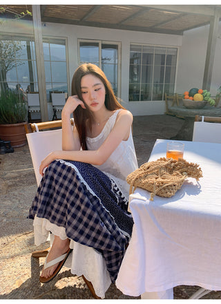 floral plaid skirt