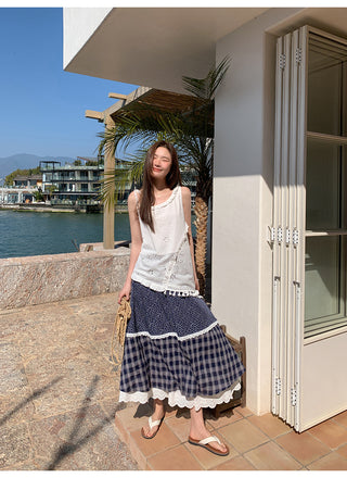floral plaid skirt