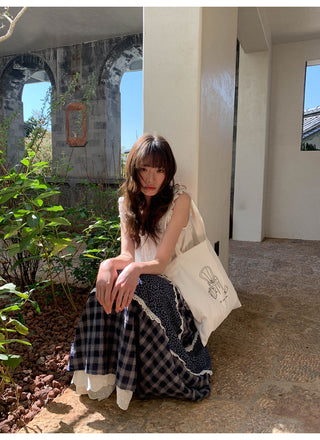 floral plaid skirt