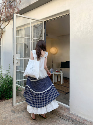 floral plaid skirt
