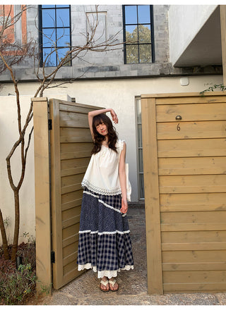 floral plaid skirt