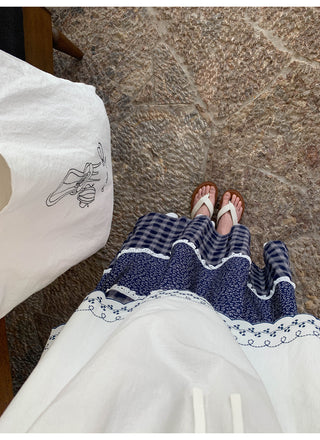floral plaid skirt