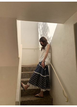 floral plaid skirt