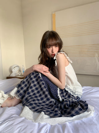 floral plaid skirt