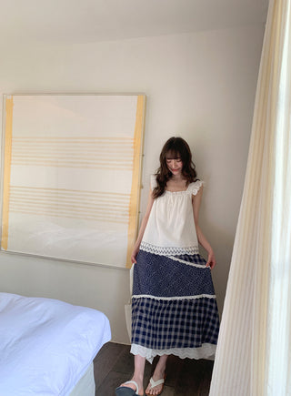 floral plaid skirt